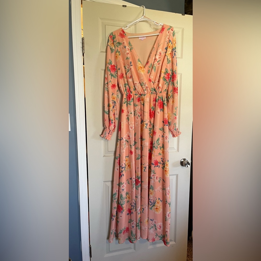 Pink Lily Floral Maxi Dress